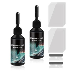 2025 Upgraded Windshield Crack Repair Kit - 5 Min Fix for Rock Chip, Bullseye & Star Cracks | Nano Glass Repair Liquid Stops Spreading | DIY Pro Kit: Car/Window/Mirror/Headlight (2 Set)