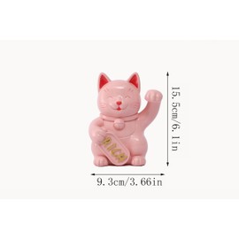 Generic CasaJetaime Handmade Cat Piggy Bank for Girls, Baptism Day Birthday for Kids, Kitten Statue Figurine, Lucky Cat Decor for Cashier, Homedecor for Kid's Room, Pink