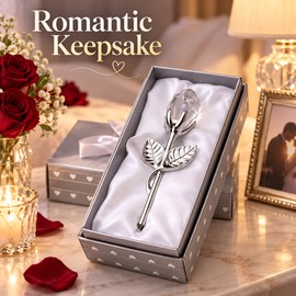 Crystal Glass Rose for Romantic Gifting – Elegant Artificial Flower Keepsake for Anniversaries, Weddings & Home Décor