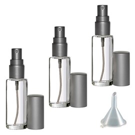 Riverrun Perfume Cologne Atomizer Empty Refillable Glass Bottle Fine Mist Sprayer 5ml 1/6 oz (Set of 10 - Matte Silver)
