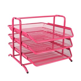 EasyPAG Desk Organizer Tray with 3 Sliding Trays for Letters Documents Mail F...