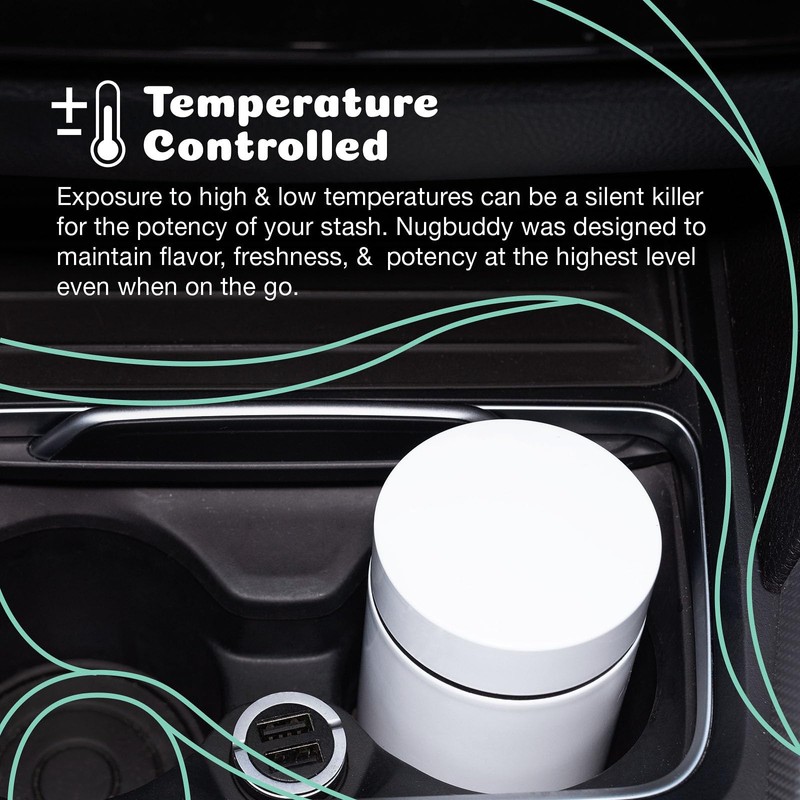 nugbuddy Mini Airtight Storage Container - Vacuum Sealed Insulated w