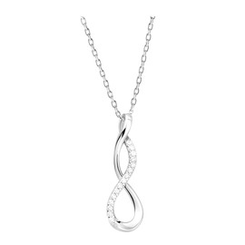 SOFIA MILANI - Women's Necklace 925 Silver with Zirconia Stones - Infinity Pendant, Sterling Silver, Cubic Zirconia