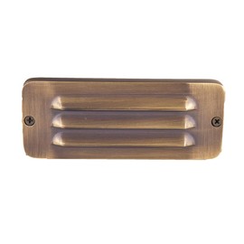 VOLT Cast Brass 12V 3W Mini Thin Integrated LED Louvered Outdoor Step Light (20 Lumens)