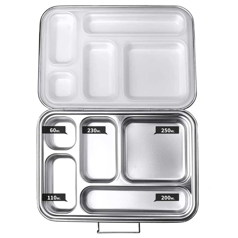 EcoCocoon Bento Lunch Boxes - 5 Compartment, Emerald Green