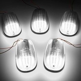 SHINEFIT 5PCS LED Cab Roof Lights with Wire Cable Fits for 2003-2018 Ram 1500 2500 3500/2011-2018 Ram 4500 5500 White Top Cab Clearance Lights for Ram