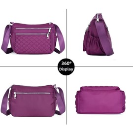 SULCET Hobo Bolsas para mujer Casual Acolchadas Bandolera Impermeable Bandolera Ligero, Azul, M