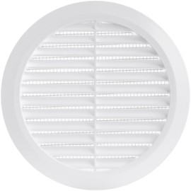ECOPRO VENT White 5" Inch Round Ventilation Grille with Screen mesh. (Duct 5Ø / Grille 6Ø) Ventilation Applications. Indoor and Outdoor Vent Cover. Available 3 Sizes / 4 Colors.
