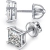M olurgor Stud Earrings: Square, Screw Back, Princess Cut CZ