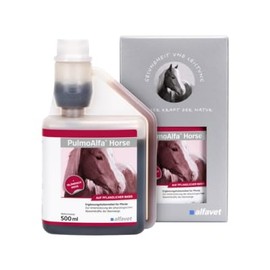 alfavet PulmoAlfa Horse | 500 ml | Liquid Supplementary Feed for Horses | To Support the Physiological Defense of the Respiratory Tract | With Licorice and Watercress