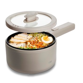 COOK WITH COLOR Electric Hot Pot, 1.6L Mini Cooker, 700W Power, Non-Stick Surface, Thermal Cut-Out Protection, Perfect for Rice, Noodles, Soups, Stews, Dorms, Apartments, and Small Kitchens, Goat/Mink