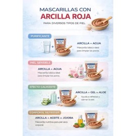 Arcilla Roja 1 Kg Barro Natural Para Mascarilla Facial Todo Tipo De Piel