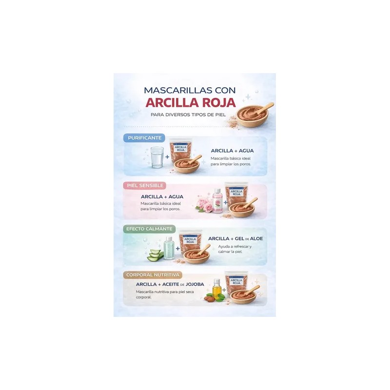 Arcilla Roja 1 Kg Barro Natural Para Mascarilla Facial Todo