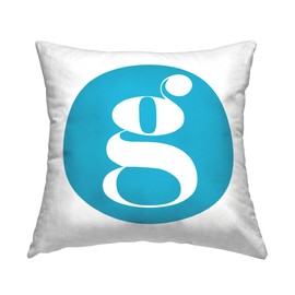 Stupell Industries Blue Initial Throw Pillow, 18 x 18, G