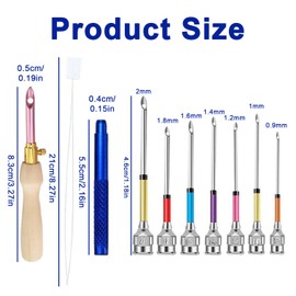 10Pcs Punch Needle Kits, Punch Needle Starter Kit, Adjustable Punch Needle Tool Set with 7 Sizes Needle Heads, for Adults Beginner Embroidery