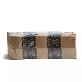 Carousel Checks, Inc.  Natural Kraft Saw-Tooth $5,000 Currency Band (500)