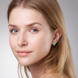 VENACOLY Jade Hoop Earrings 925 Sterling Silver Chalcedony Earrings Jewelry Gifts for Women