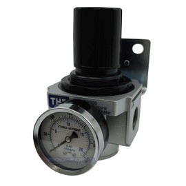 1" NPT, Heavy Duty High Flow THB Compressed Air Pressure Regulator, Gauge & Bracket Included, 180 CFM (7-215 PSI)
