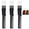 Iwobi 3 Pack Black Carbon Lift Tease Combs with Metal
