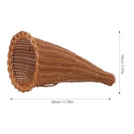 UPKOCH Harvest Cornucopia Baskets, 11.79'' Horn of Plenty Wicker Grapevine, Fall Baskets Fruit Bread Baskets for Table Centerpiece, Thanksgiving Party Supplies Decorations