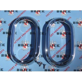 CARS 1950-1952 Buick Chrome Tail Lamp Bezels Kit | OEM #5940753. Special Super Roady