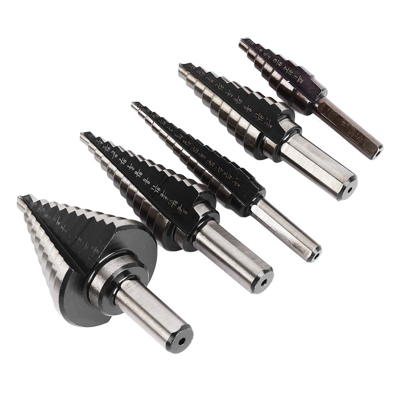 5Pcs Step Drill Bit Set Alloy Steel High Accuracy Multifunctional