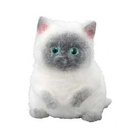 BOXOB Cat Squeeze Toy, Cute Taba Cat with 4 Hair Balls Slow Rebound Toy Kawaii Squishies for Kids Adults Stress Relief Relaxation