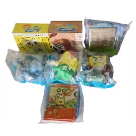 Burger King Spongebob Square Pant Lost In Time Burger King Kids Meal Toys & Sandy [LOT OF 7]