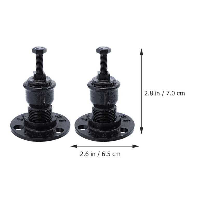 DOITOOL 2 Pcs Stair Railing Brackets Black Handrail Bracket Iron