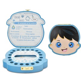 Shalwinn Tooth Box Milk Teeth with Milk Tooth Box Wooden Tooth Box Milk Teeth Box Milk Tooth Box for Children Gift Ideas for Christening and Birthday Boy Spanish