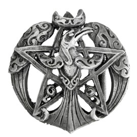 Dryad Design Pewter Crescent Raven Wiccan Pentacle Belt Buckle