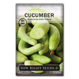 Sow Right Seeds Sow Right Seeds - Armenian Pale Green Cucumber Seeds for Planting - Non-GMO Heirloom Packet with Instructions to Plant and Grow a Home Vegetable Garden - Yard Long Variety for Outdoors (1)