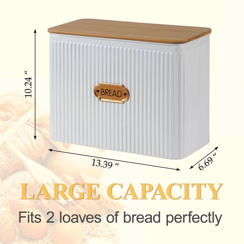 HOME PALETTE Extra Large Bread Box for Kitchen Countertop Corner