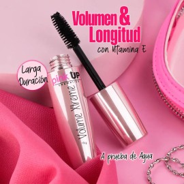 PINK UP Volume Xtreme Máscara De Pestañas indeleble Volumen y Longitud Efecto pestañas postizas A prueba de agua No deja grumos Modelo PKM01
