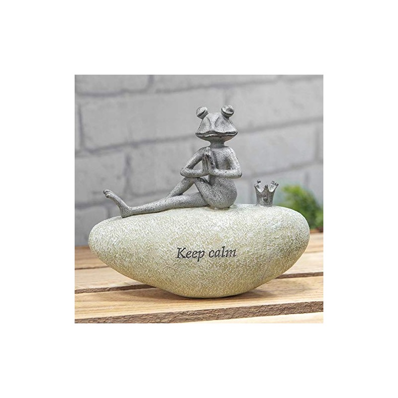 Country Living Frog on Stone Garden Ornament Statue Figurine -