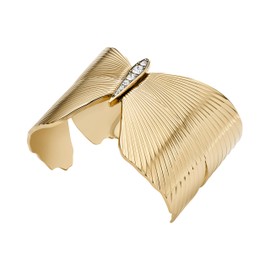 Fossil Women's Butterfly Collection Gold-Tone Stainless Steel Cuff Bracelet