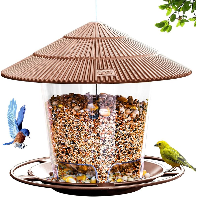 AIMALL Outdoor Hanging Bird Feeder 7.09x6.5in Plastic Feeder for Garden