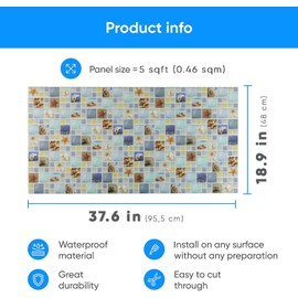 Smart Profile – 3D Wall Panels | Non-Adhesive Interior Wall Decor in Lagoon Art Color |1 Pack | PVC Wall Covering Panels | Ideal for Home & Office | Each Panel Size: 38.6 x 19.6