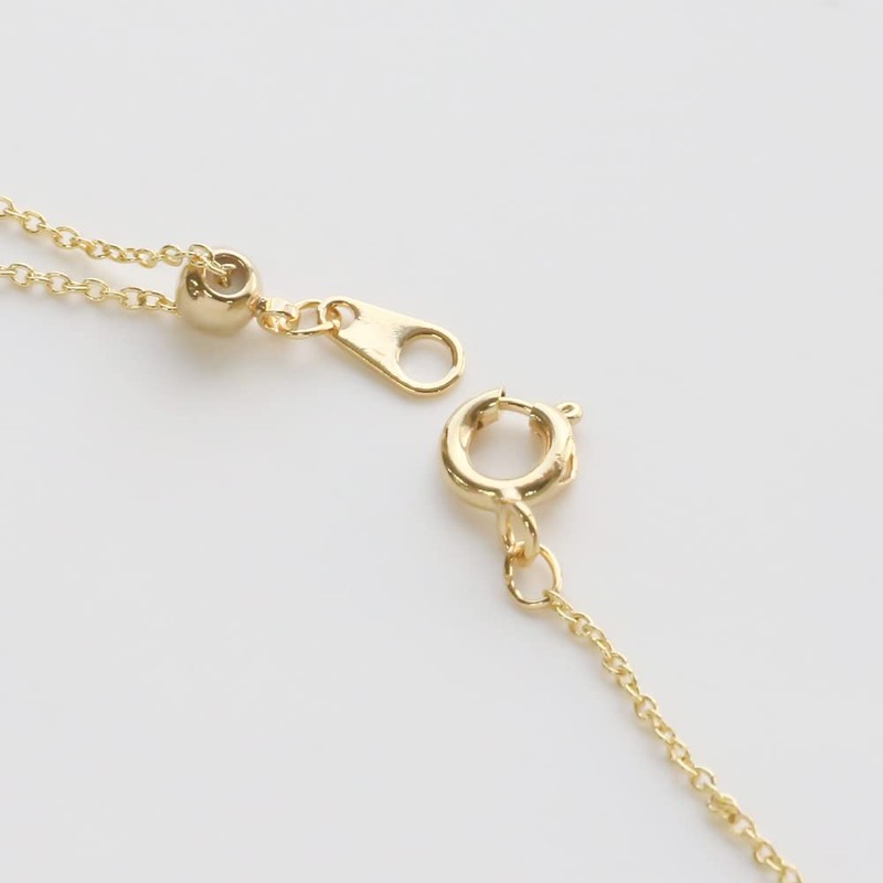 JewelVOX Necklace, 16K Coated Sliding Adjuster, 3 Cotton Pearl Necklace