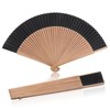 Nogeqi Handheld Folding Fan, Bamboo Foldable Hand Fan for Women