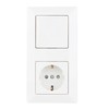 REV Quadro Flush-Mounted Socket with Cover, White