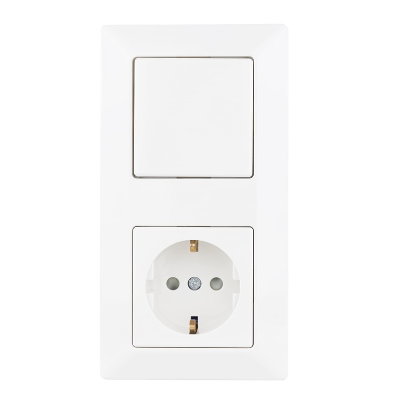 REV Quadro Flush-Mounted Socket with Cover, White