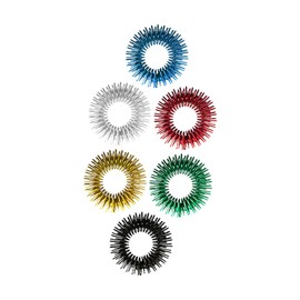 Beavorty Pcs Acupressure Finger Massage Ring Hand Fidget Toy Stress Management Tool Red Blue Green Golden Silver Black Varieties