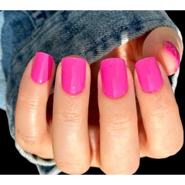 TOUGH GIRLS | 22 Premium Semi-Cured Gel Nail Polish Strips w/Application Accessories (Hot Pink)