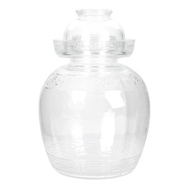 Yardwe Teapot Pickle Jar Large Traditional Chinese Glass Fermenting Jar Glass Fermentation Crock with Water Seal Airlock Lid (2. 5 Liter 88 Oz) Tea Pot