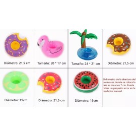 Dolores 7pcs Portavasos Flotador Inflables Alberca Playa  Fiesta Set