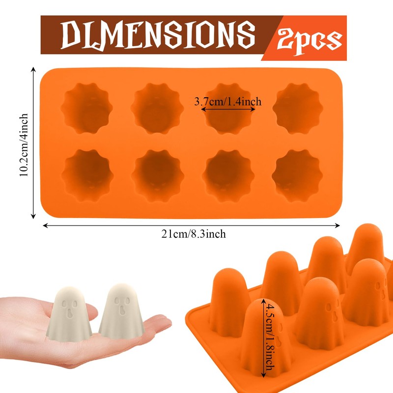2 Pack Ghost Silicone Mold Chocolate Candy Pumpkin Silicone Mold