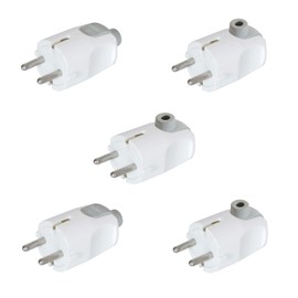 Schuko Plug Angle Protective Contact Plug 220 V Angle Socket Plug White IP20 16 A ~ 250 V (5) Pack of 5