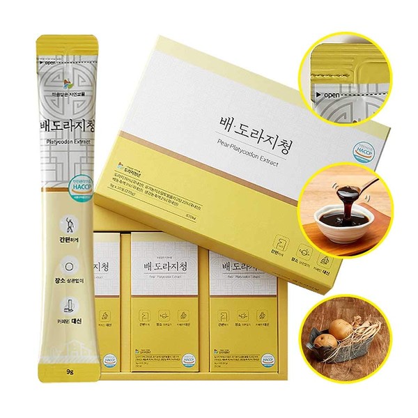Sanmaeul Korean Pear Platycodon Extract, Bellflower Roots, Ginger Concentrated Pure Extract, 배도라지청, 9ml x 30 Sticks (270g)