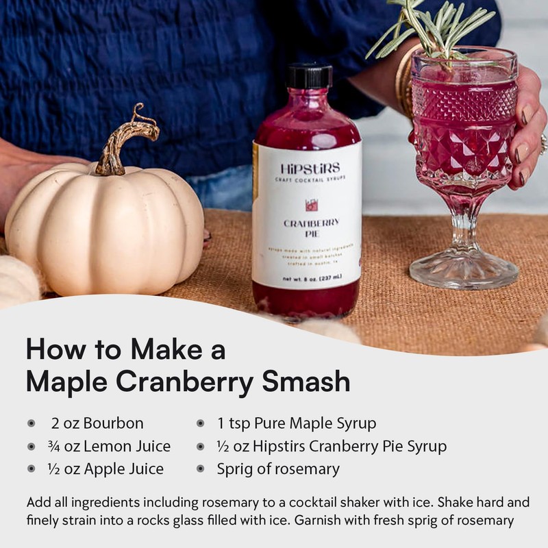 HipStirs Cranberry Syrup for Drinks - Our Cranberry Pie Syrup